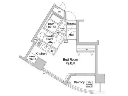 コンフォリア愛宕(ワンルーム/4階)の間取り写真