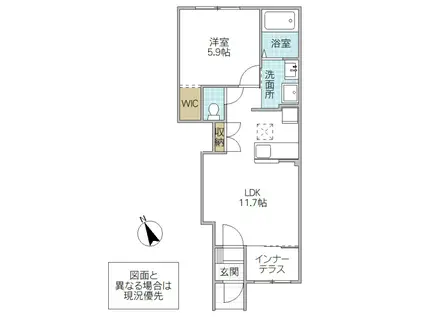 PATRIE(1LDK/1階)の間取り写真