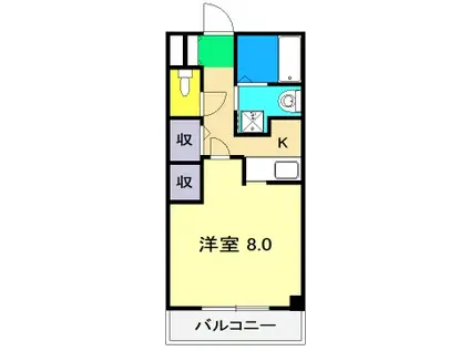 ドエル森の木II(1K/3階)の間取り写真