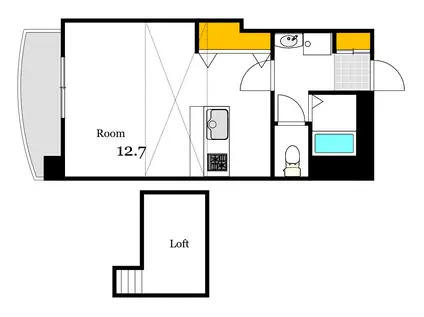 L`DOLCE(ワンルーム/3階)の間取り写真