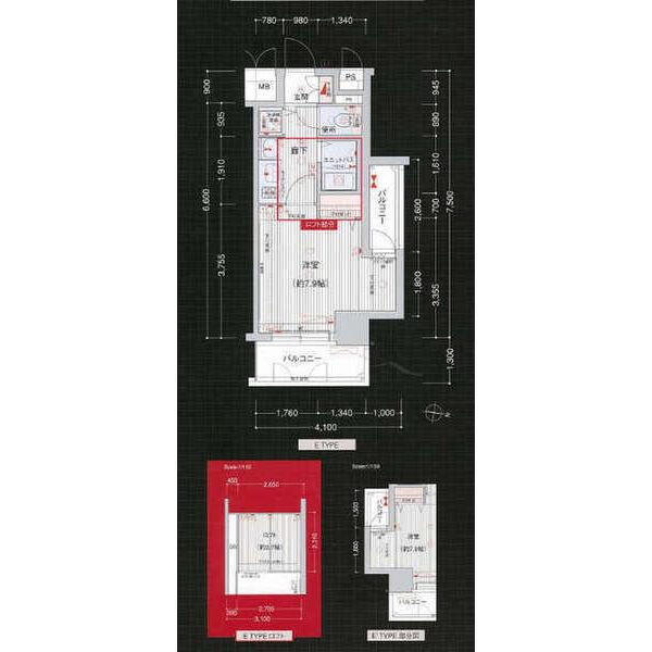 プレサンス名古屋駅前アクシス(1K/4階)の間取り写真