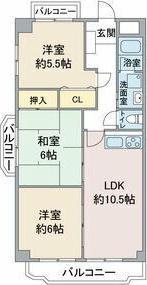 グランシャリオ(3LDK/4階)の間取り写真