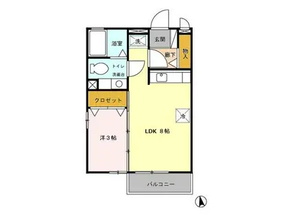エランビタールNAKANISHI II(1LDK/2階)の間取り写真