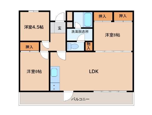 リバティセトル加納(3LDK/1階)の間取り写真
