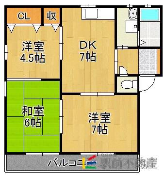 フレグランスシオン(3DK/2階)の間取り写真
