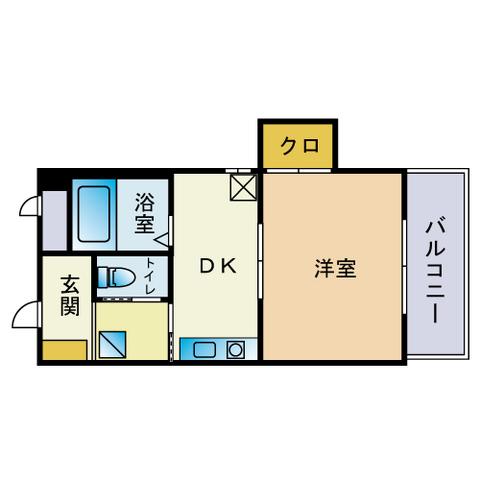 第2土肥ビル(1DK/3階)の間取り写真