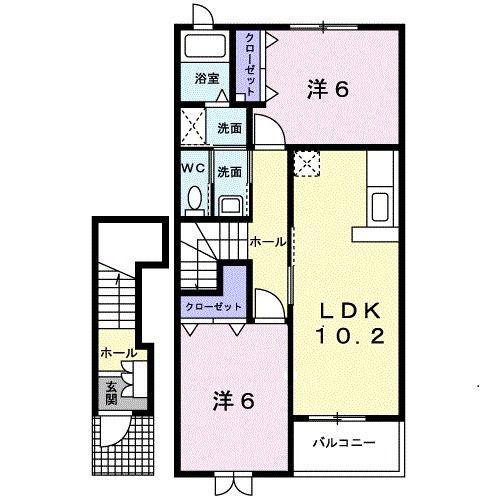 ノイグランツZ(2LDK/2階)の間取り写真