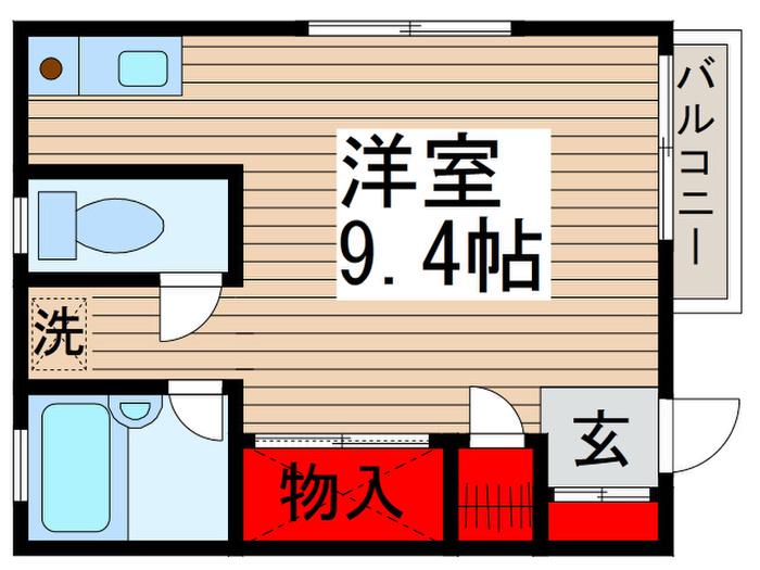 ココハイム(ワンルーム/1階)の間取り写真