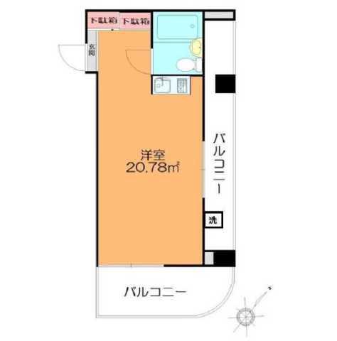 日信ビル(ワンルーム/3階)の間取り写真