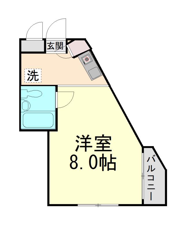 クリフサイド西岡本(ワンルーム/2階)の間取り写真