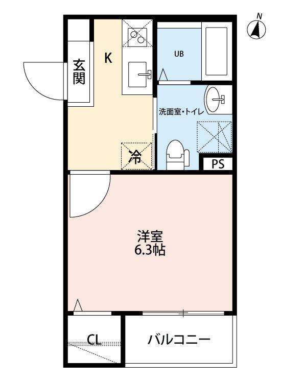 COMFORT PLUS(1K/1階)の間取り写真