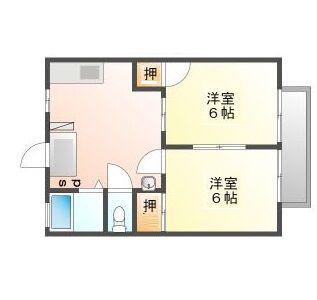 サンビレッジ・A(2DK/1階)の間取り写真
