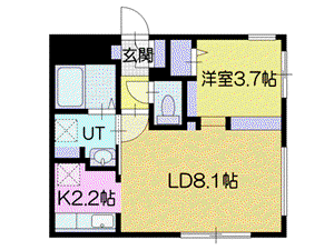 PLATZ新札幌(1LDK/2階)の間取り写真