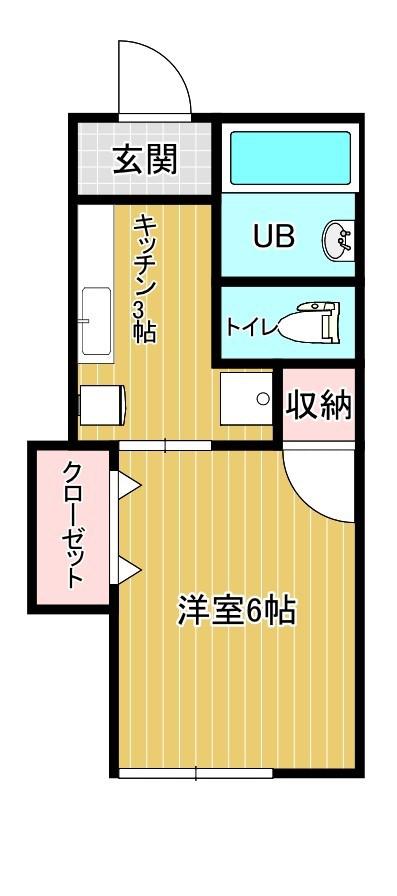 HOUSE NK I(1K/2階)の間取り写真