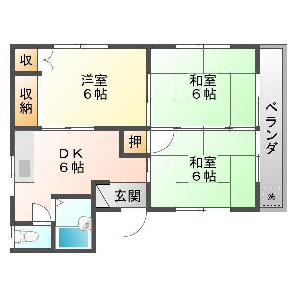 マルゼンハイツ(3DK/1階)の間取り写真