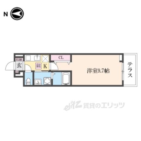 アビィ ロード(1K/1階)の間取り写真