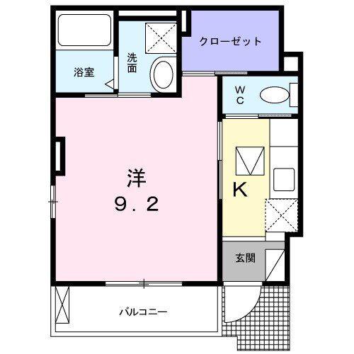 サウスビレッジII(1K/1階)の間取り写真