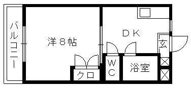 栄マンション(1DK/1階)の間取り写真