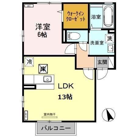 リ・ヴラン(1LDK/1階)の間取り写真