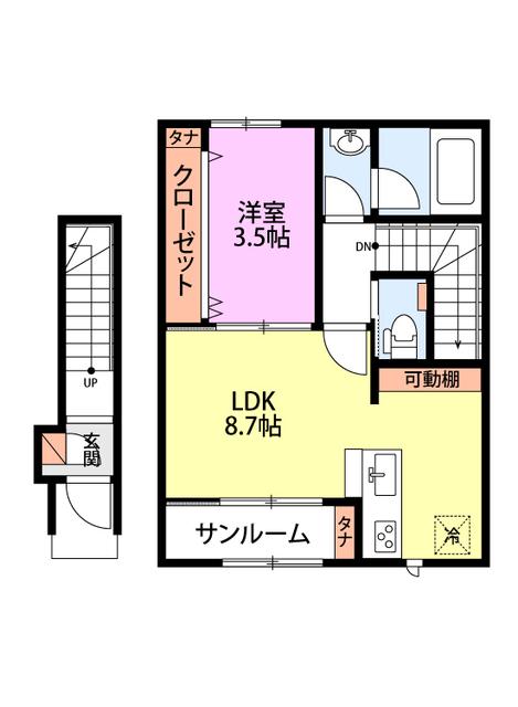 GROOVE IT(1LDK/2階)の間取り写真