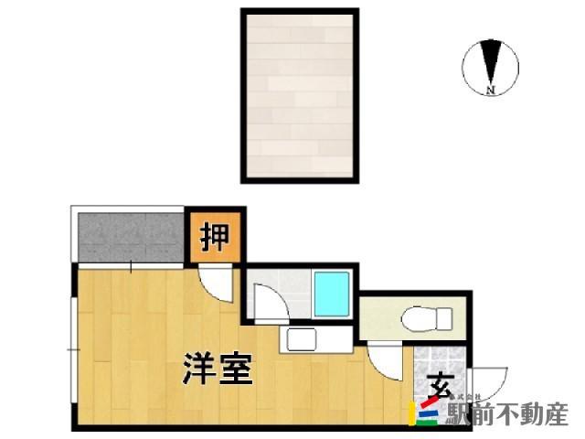 カサブランカ御井(ワンルーム/1階)の間取り写真