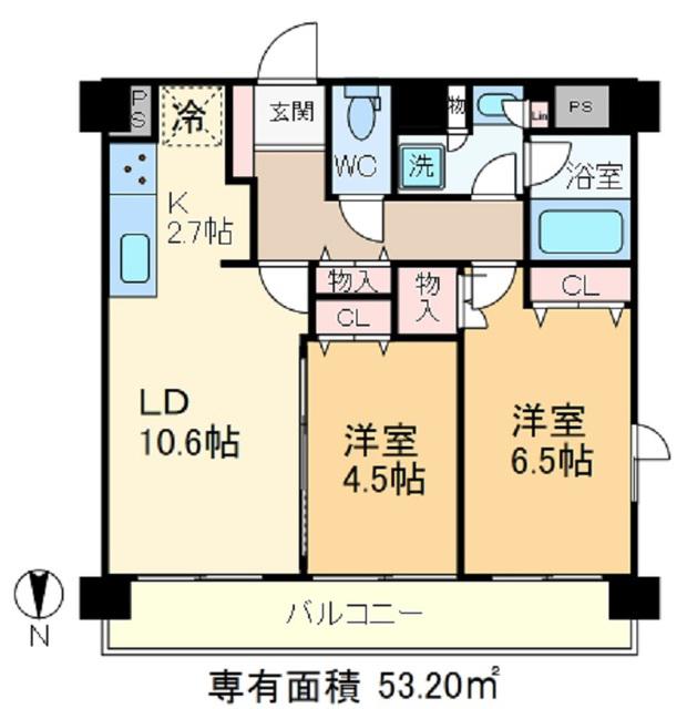 パークアクシス滝野川(2LDK/4階)の間取り写真