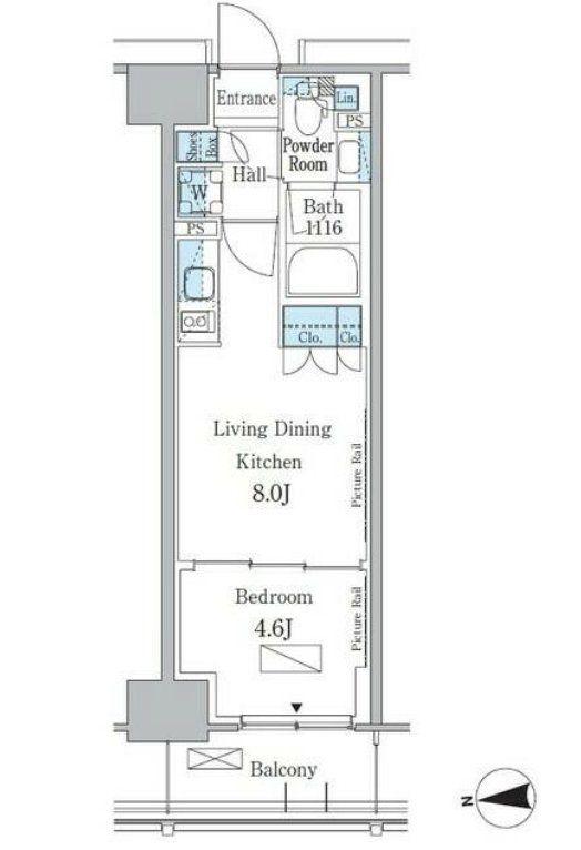 パークアクシス新宿百人町(1LDK/5階)の間取り写真