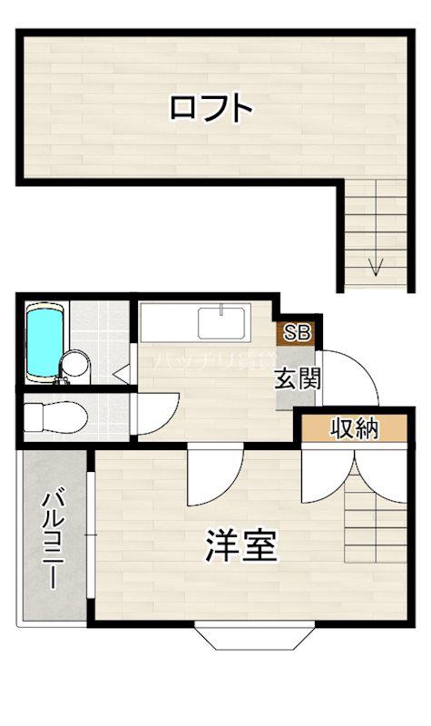 EPOCH大橋南(1K/2階)の間取り写真