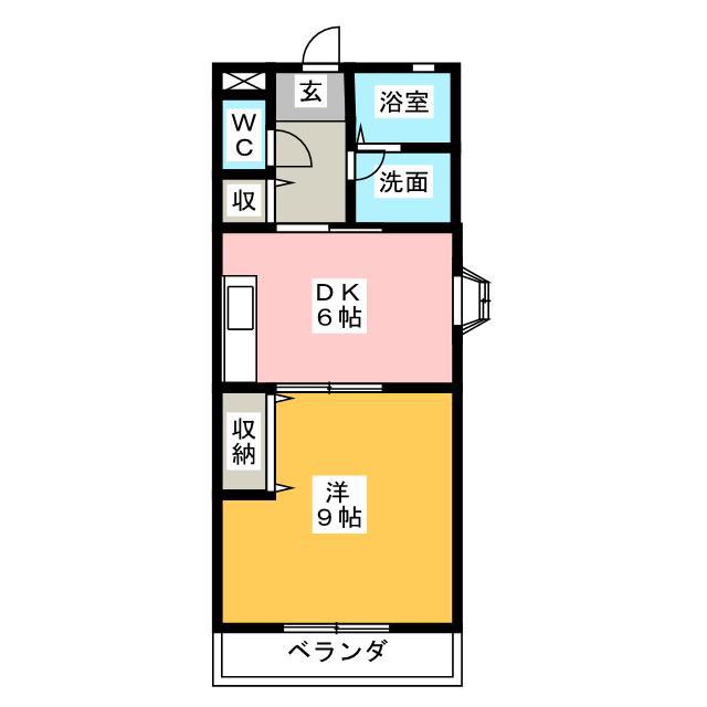 リッツ・東静岡(1DK/4階)の間取り写真