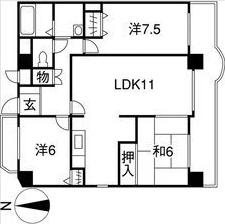 グランフィルドちくさ(3LDK/8階)の間取り写真