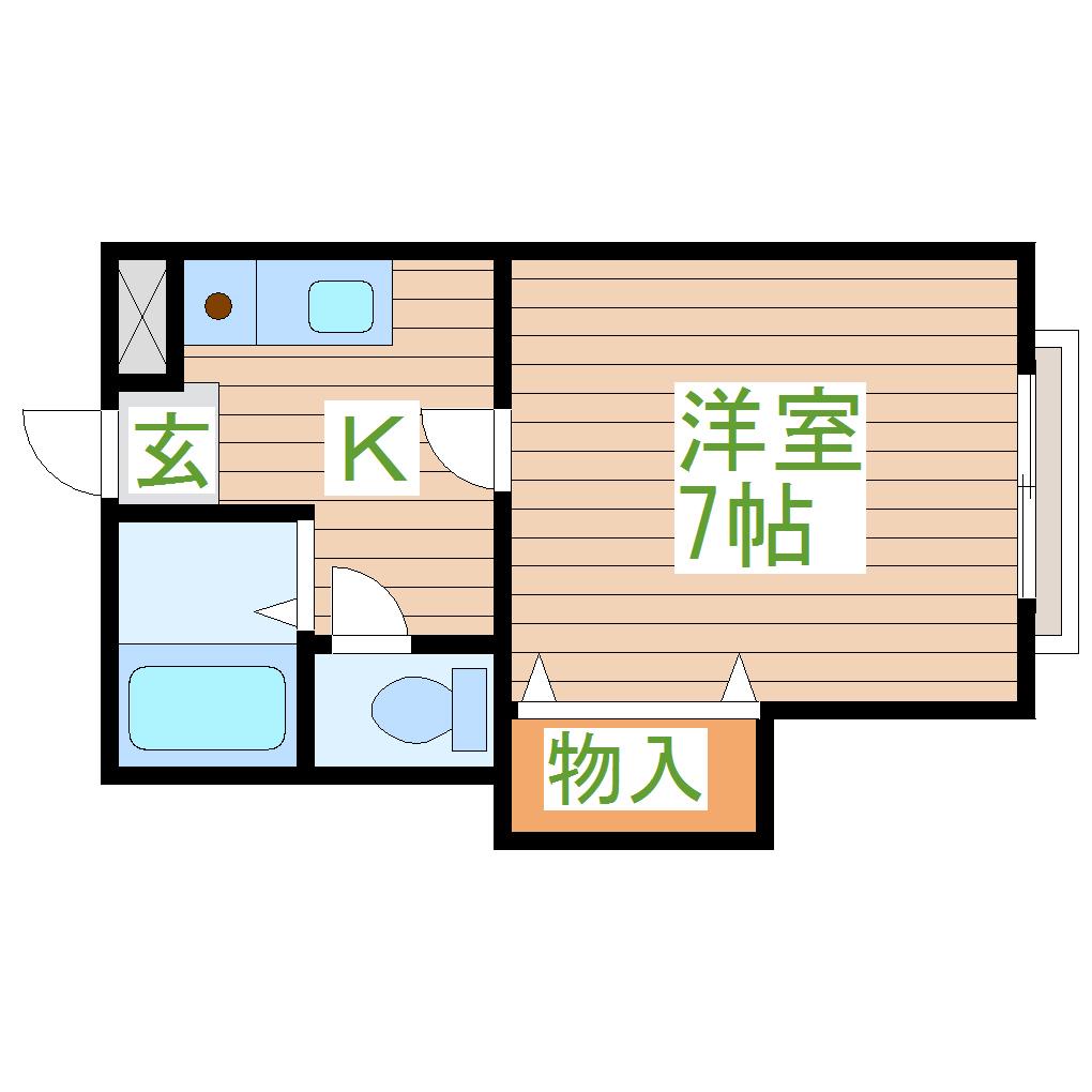 セントポーリア八軒(1K/1階)の間取り写真