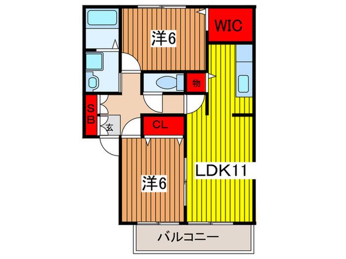 アローザ(2LDK/2階)の間取り写真