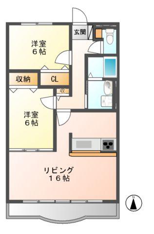 グラン・ルーチェ(2LDK/2階)の間取り写真
