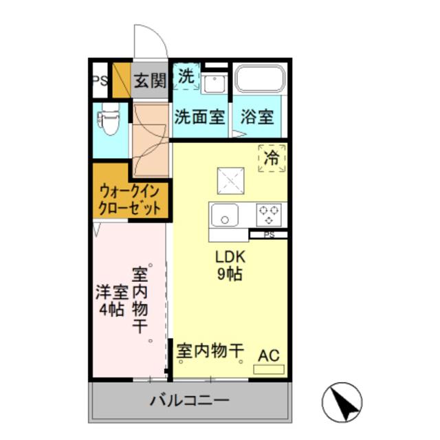 パンアンテリュール(1LDK/1階)の間取り写真
