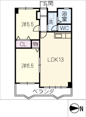 サングリーンハイツ(2LDK/1階)の間取り写真