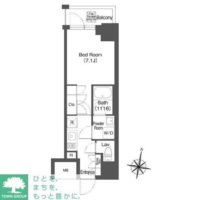 ミリアレジデンス広尾(1K/5階)の間取り写真