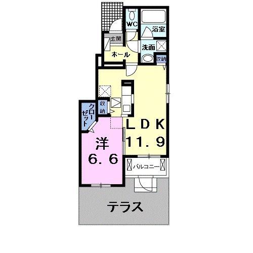 アン・パレ A(1LDK/1階)の間取り写真
