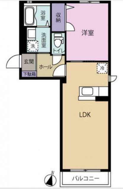 シティパル荏隈A棟(1LDK/1階)の間取り写真