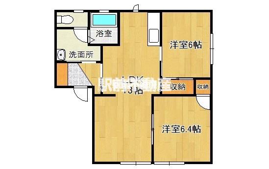 リーブル21A(2LDK/2階)の間取り写真