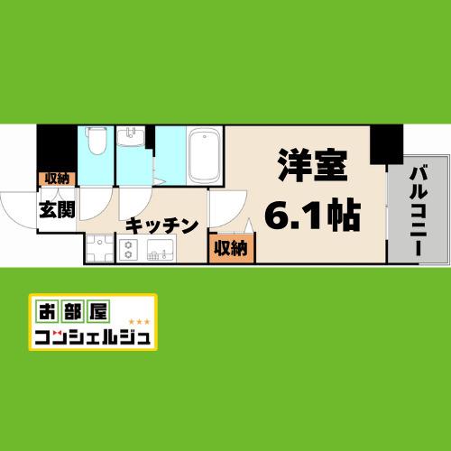 メイクス今池02(1K/12階)の間取り写真