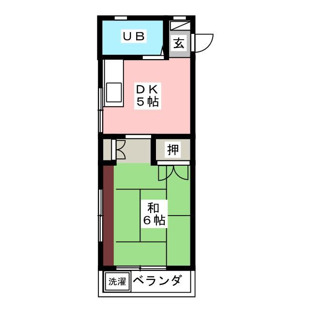 足立光コーポ(1DK/1階)の間取り写真