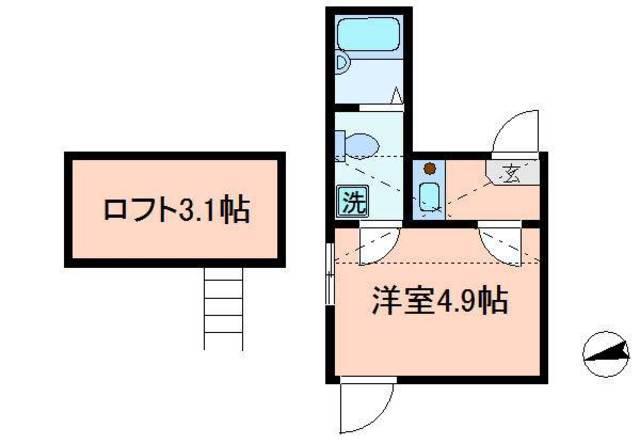 ラフィーネ上石神井(1K/3階)の間取り写真