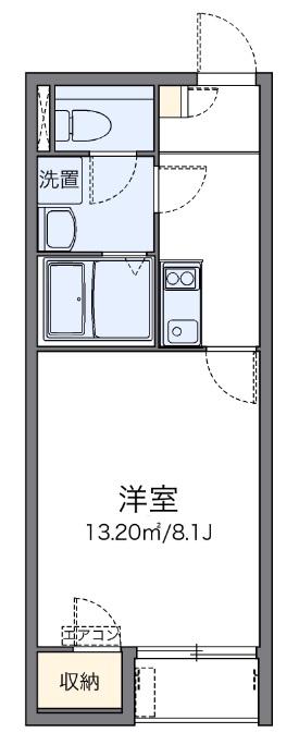 ファウンテン(1K/2階)の間取り写真