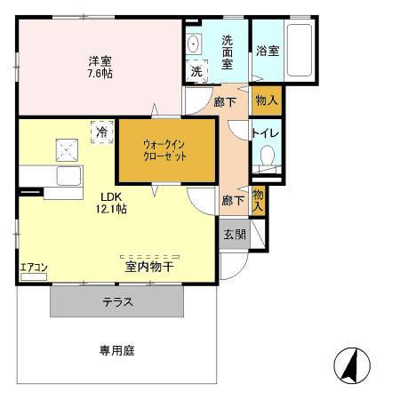 アーマビリータI(1LDK/1階)の間取り写真