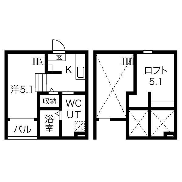 M.Kオリオン名古屋(1K/1階)の間取り写真