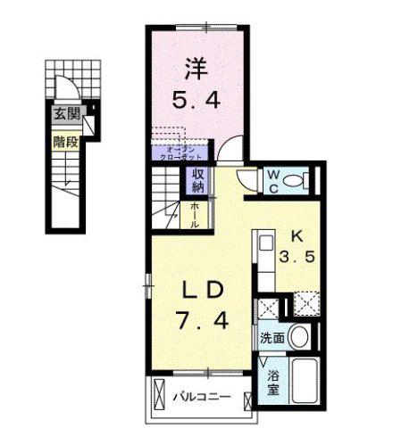 アルストロメリア NE(1LDK/2階)の間取り写真