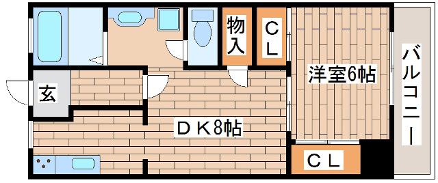 ルミエールダイドー(1LDK/6階)の間取り写真