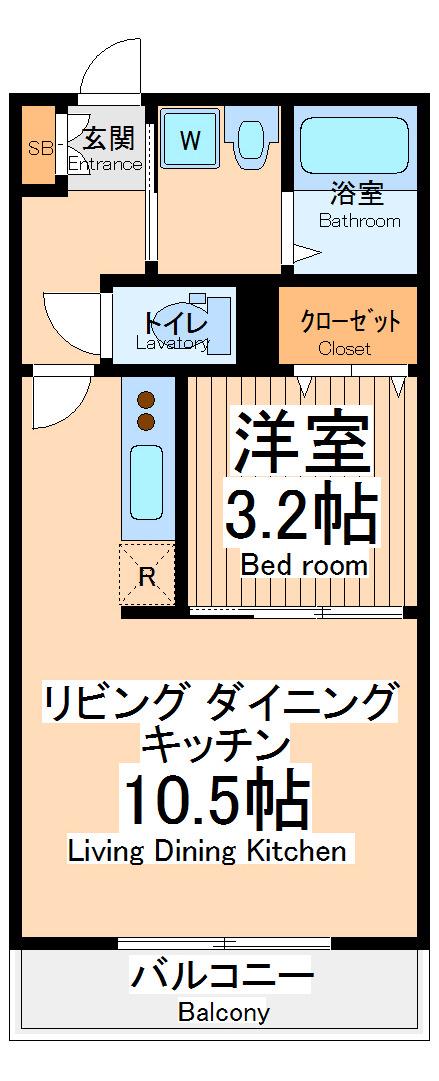 セゾントレビナ(1LDK/3階)の間取り写真