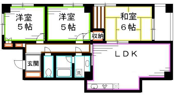 三鷹新川プラザ(3LDK/2階)の間取り写真
