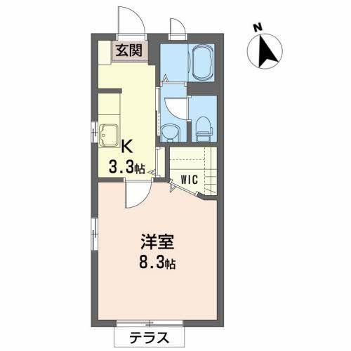 THパーク A(1K/1階)の間取り写真